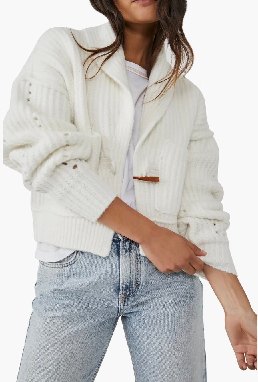 Free People We The Free  Jackson Shawl Collar Cardigan Sweater Size Medium